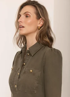 Best Denim Midi Shirt Dress Midi Dresses|Denim Dresses