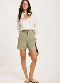 Clearance Pleated Chino Utility Shorts Shorts|Trousers