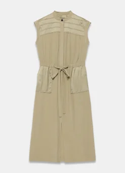 Hot Satin Utility Midi Dress Summer Dresses|Midi Dresses