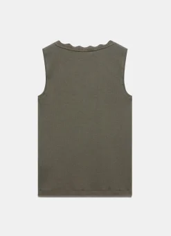 Clearance Scallop Trim Vest Top T-Shirts|T-Shirts