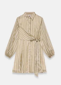 Hot Stripe Wrap Mini Dress Summer Dresses|Mini Dresses