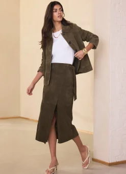 Online Suede Midi Skirt Midi Skirts|Skirts