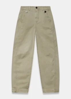 Discount Washed Barrel Leg Chino Trousers Trousers