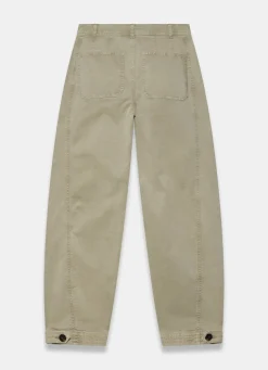 Discount Washed Barrel Leg Chino Trousers Trousers