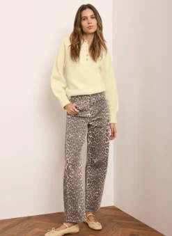 Sale Leopard Print Barrel Leg Jeans Barrel & Balloon Jeans