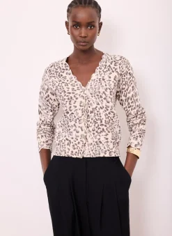 Discount Leopard Print Cotton Cardigan Cardigans|Jumpers & Cardigans