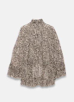 New Leopard Print Ruffle Blouse Shirts & Blouses