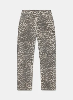 New Leopard Print Slim Jeans Jeans|Straight Jeans