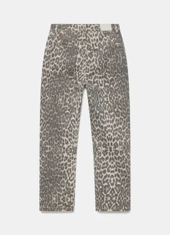 New Leopard Print Slim Jeans Jeans|Straight Jeans