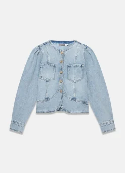 Best Light Indigo Collarless Denim Jacket Jackets|Denim Jackets