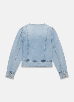 Best Light Indigo Collarless Denim Jacket Jackets|Denim Jackets