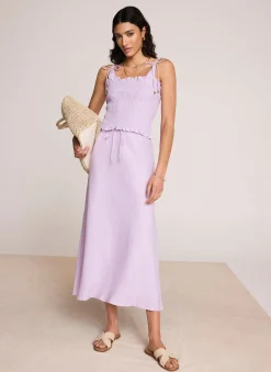 Outlet Linen Bias Midi Skirt Midi Skirts|Skirts
