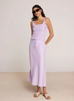 Outlet Linen Bias Midi Skirt Midi Skirts|Skirts