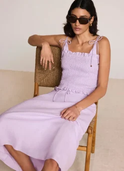 Discount Linen Shirred Top All Tops|Tops