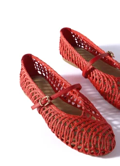 Lily Woven Ballet Flat Pumps Flat Shoes