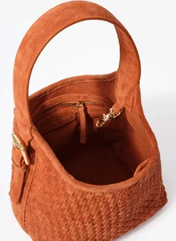 Lola Suede Woven Bucket Bag Bags