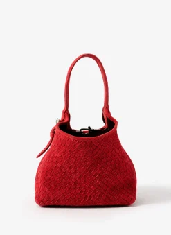 Lola Suede Woven Bucket Bag Bags