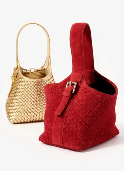 Lola Suede Woven Bucket Bag Bags