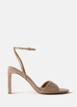 Hot Lou Neutral Suede High Heel Sandals Heels|Heels
