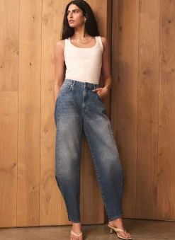 Online Mid Indigo Balloon Popper Jeans Jeans|Barrel & Balloon Jeans