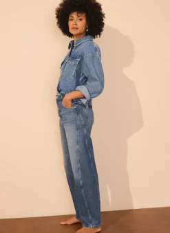 Clearance Mid Indigo Barrel Leg Jeans Jeans|Barrel & Balloon Jeans