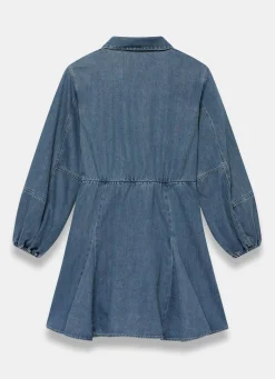 Hot Mid Indigo Denim Mini Shirt Dress Summer Dresses|Mini Dresses