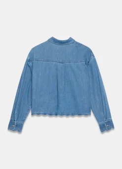 Online Mid Indigo Denim Scallop Shirt Shirts & Blouses