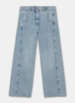 New Mid Indigo Relaxed Wide Leg Jeans Jeans|Wide Leg Jeans