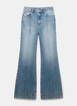 Online Mid Indigo 70s Flared Jeans Jeans|Flared Jeans