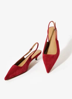 New Mila Suede Slingback Kitten Heels Heels|Heels
