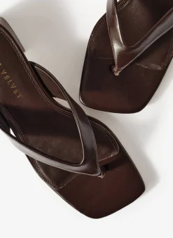 Outlet Millie Leather Block Flip Flop Heels Heels|Heels