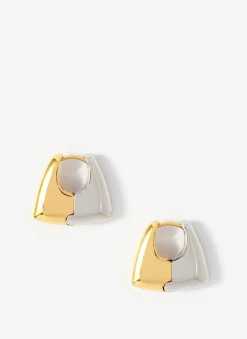 New Mixed Metal Hoop Earrings Jewellery|Jewelry