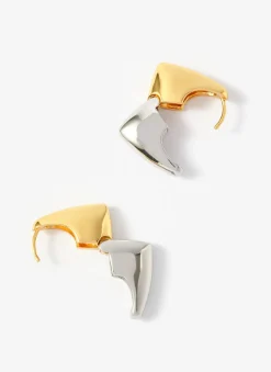 New Mixed Metal Hoop Earrings Jewellery|Jewelry