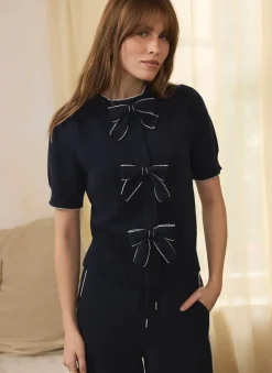 Clearance Bow Detail Knit Top Knitted Tops|Knitted Tops