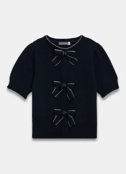 Clearance Bow Detail Knit Top Knitted Tops|Knitted Tops