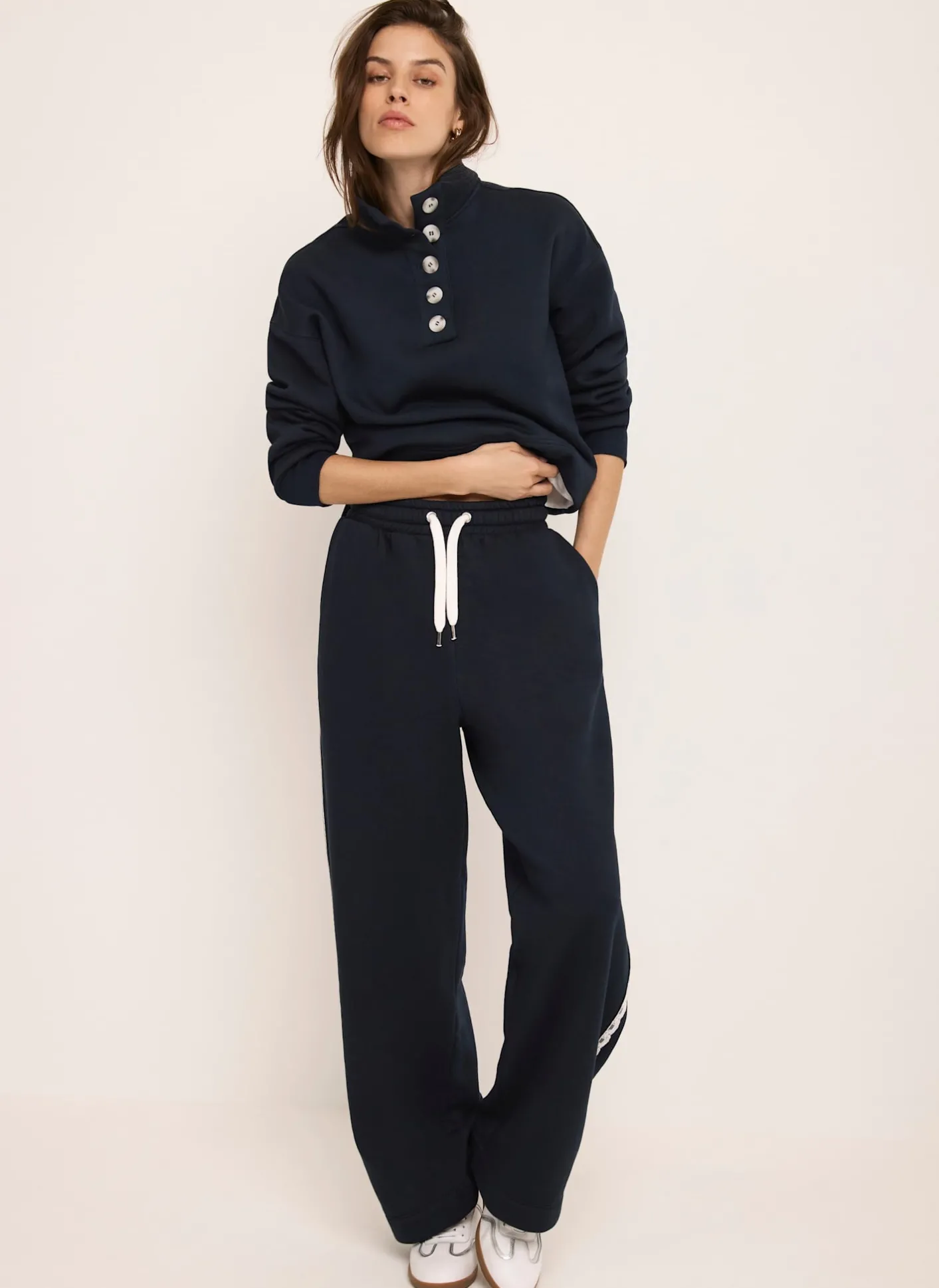 Clearance Button Detail Sweatshirt Sweatshirts|Sweatshirts