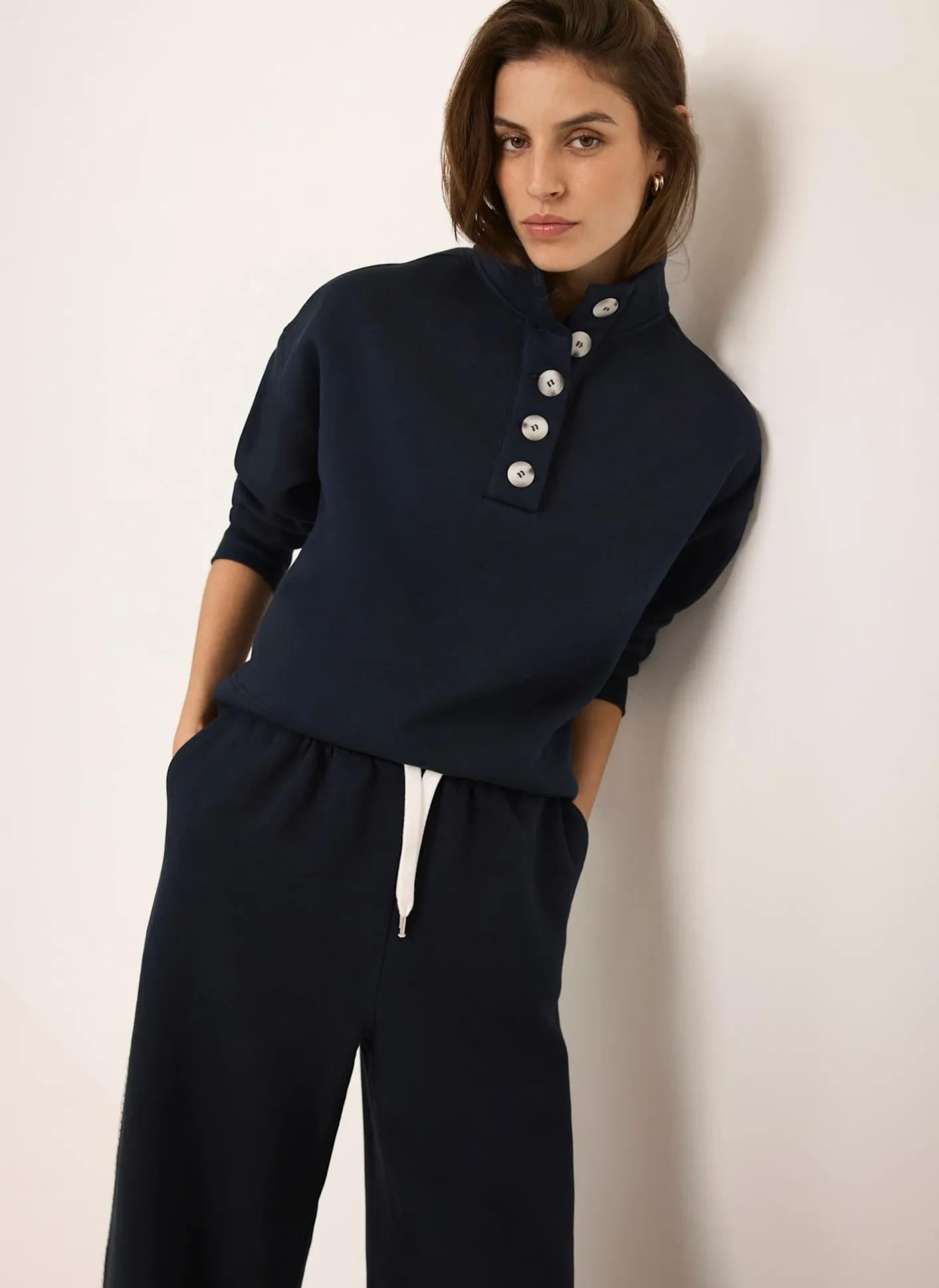 Clearance Button Detail Sweatshirt Sweatshirts|Sweatshirts