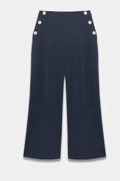 Online Button Front Wide Trousers Wide Leg Trousers|Trousers