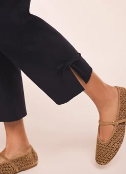 Cotton Blend Capri Trousers Trousers
