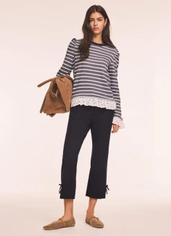 Cotton Blend Capri Trousers Trousers
