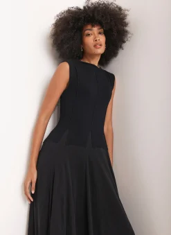 Clearance Cotton Blend Drop Waist Maxi Dress Maxi Dresses