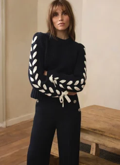 Online Cotton Blend Ribbon Detail Jumper Jumpers|Jumpers & Cardigans