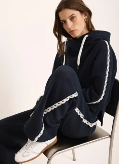 Sale Crochet Trim Hoodie Sweatshirts|Sweatshirts