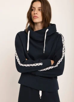Sale Crochet Trim Hoodie Sweatshirts|Sweatshirts