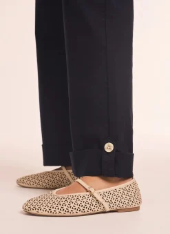 Clearance Cropped Wide Chino Trousers Wide Leg Trousers|Trousers