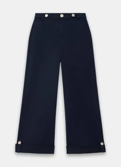Clearance Cropped Wide Chino Trousers Wide Leg Trousers|Trousers