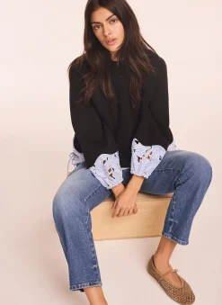 Outlet Embroidered Hem Sweatshirt Sweatshirts|Sweatshirts