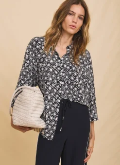 Geometric Print Resort Shirt Shirts & Blouses