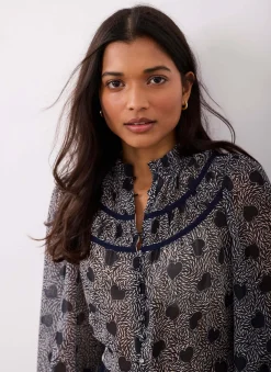 Best Heart Print Chiffon Blouse Shirts & Blouses