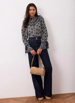 Best Heart Print Chiffon Blouse Shirts & Blouses